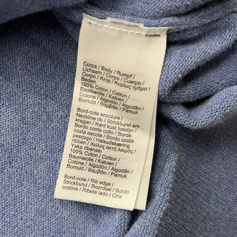 Lacoste Sweater Mens 2XL Blue V Neck Cotton Pullover Lightweight Logo Breathable - Picture 6 of 7
